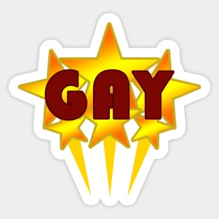 Gold Star Gay Sticker